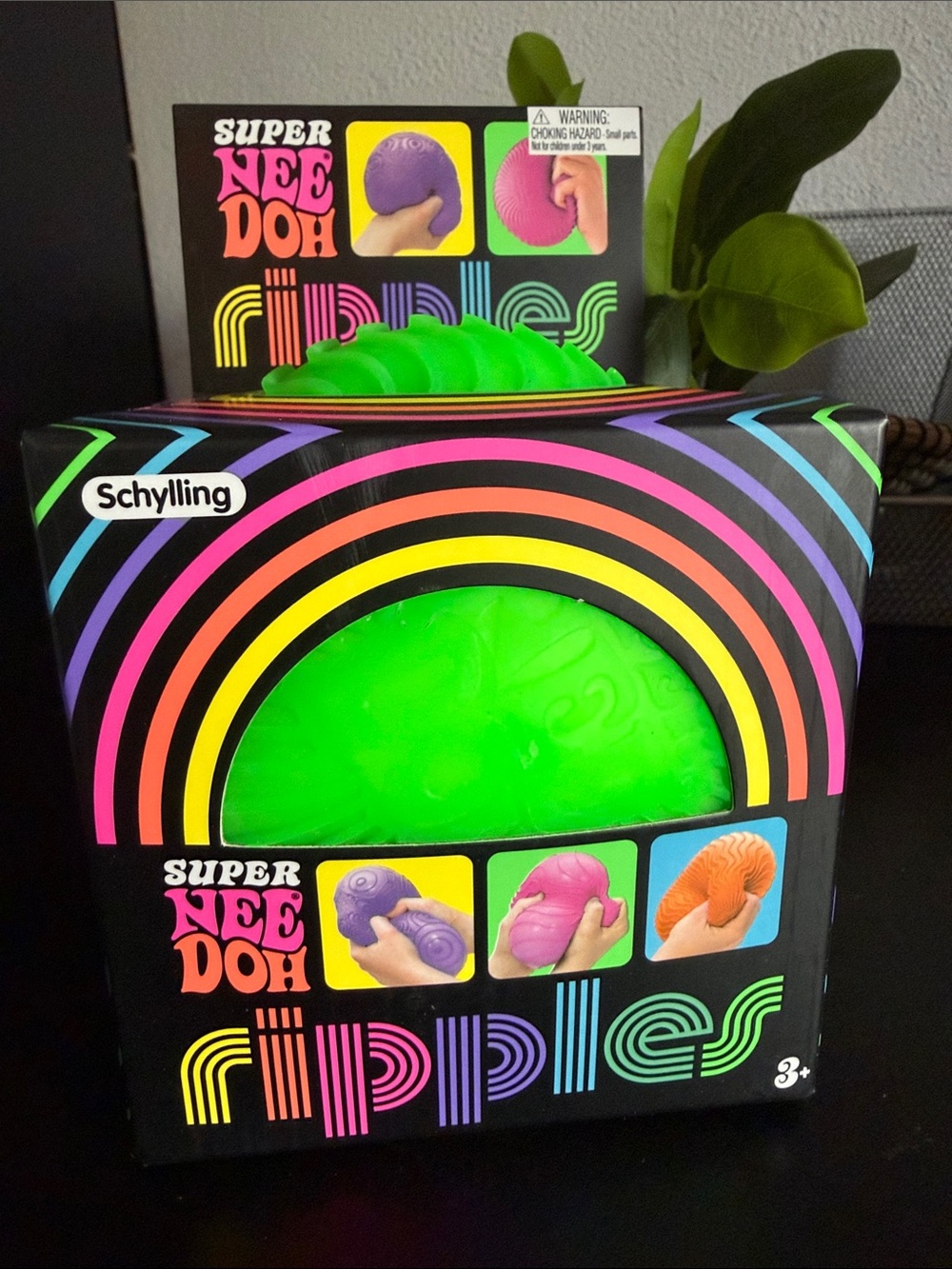 Schylling Super NeeDoh Ripples Stress Ball - Bright Green jumbo size